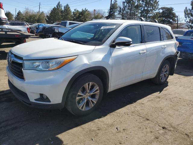 5TDBKRFH7FS074378 - 2015 TOYOTA HIGHLANDER LE WHITE photo 1