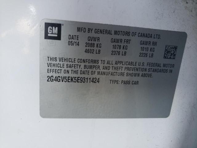 2G4GV5EK5E9311424 - 2014 BUICK REGAL 白色 照片 12