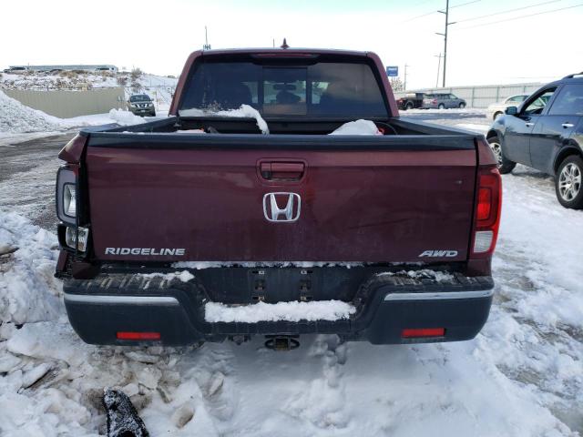 5FPYK3F56KB041682 - 2019 HONDA RIDGELINE RTL MAROON photo 6