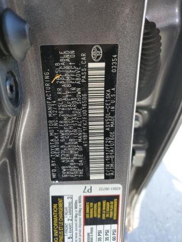 4T1BF1FK7FU016506 - 2015 TOYOTA CAMRY LE GRAY photo 13