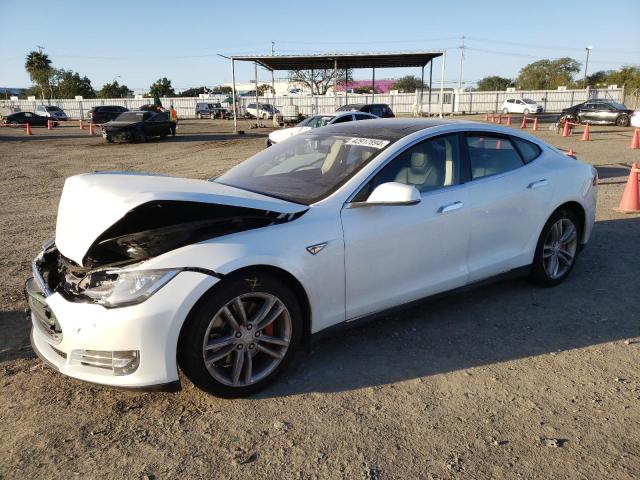 5YJSA1H16EFP47958 - 2014 TESLA MODEL S თეთრი ფოტო 1