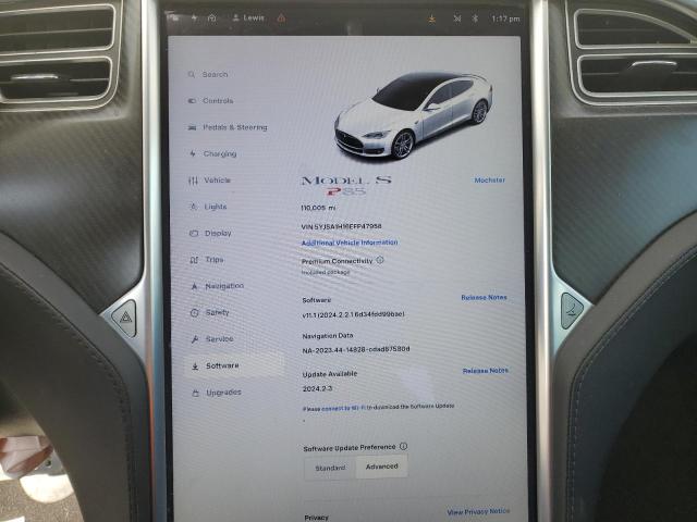 5YJSA1H16EFP47958 - 2014 TESLA MODEL S თეთრი ფოტო 9
