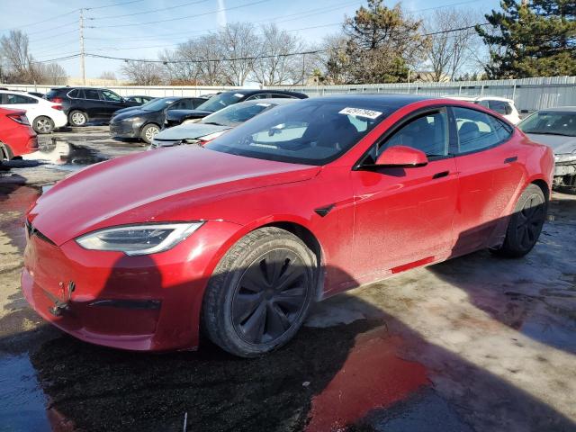 5YJSA1E52MF439286 - 2021 TESLA MODEL S RED photo 1