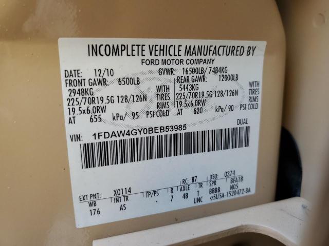 1FDAW4GY0BEB53985 - 2011 FORD F450 SUPER DUTY BROWN photo 12