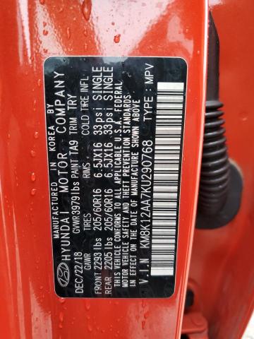 KM8K12AA7KU290768 - 2019 HYUNDAI KONA SE ORANGE photo 13