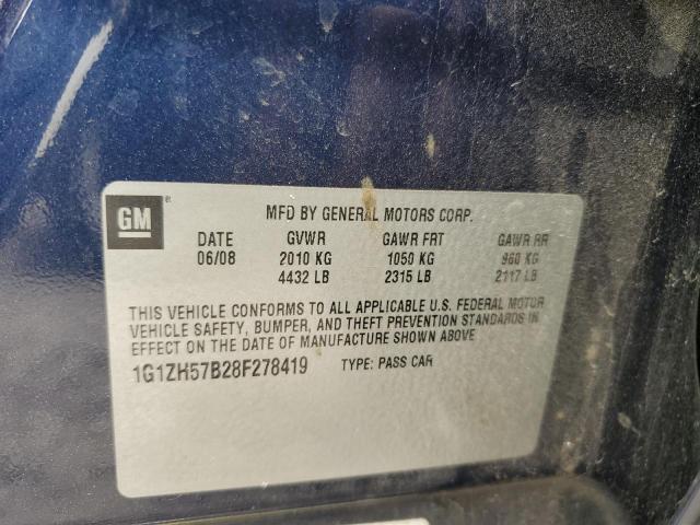 1G1ZH57B28F278419 - 2008 CHEVROLET MALIBU 1LT BLUE photo 12