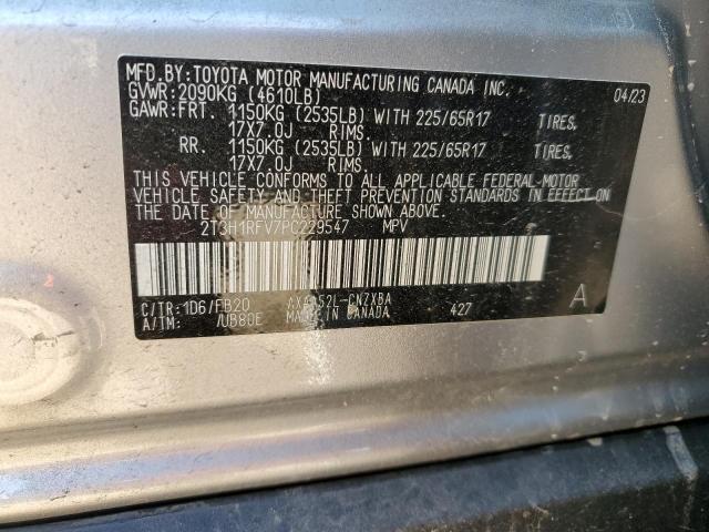 2T3H1RFV7PC229547 - 2023 TOYOTA RAV4 LE SILVER photo 12