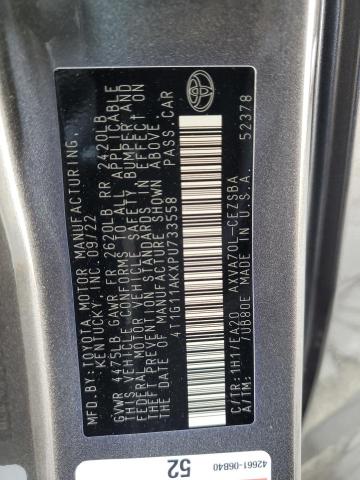 4T1G11AKXPU733558 - 2023 TOYOTA CAMRY SE NIGHT SHADE GRAY photo 12