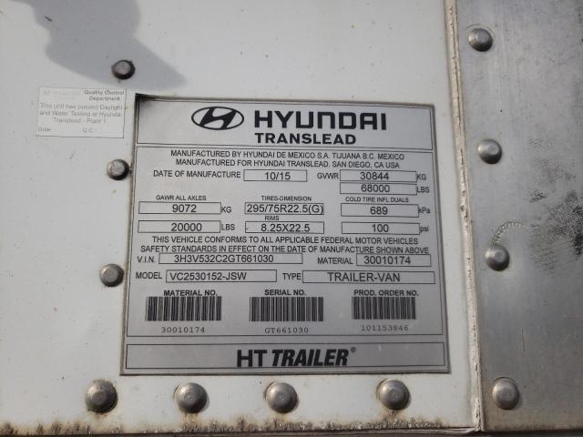 3H3V532C2GT661030 - 2016 HYUNDAI TRANSLEAD WHITE photo 10