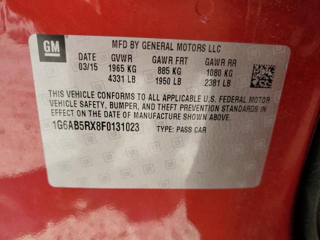 1G6AB5RX8F0131023 - 2015 CADILLAC ATS LUXURY RED photo 12