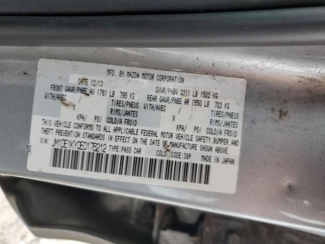 JM1DE1KY0E0176212 - 2014 MAZDA MAZDA2 SPORT GRAY photo 12