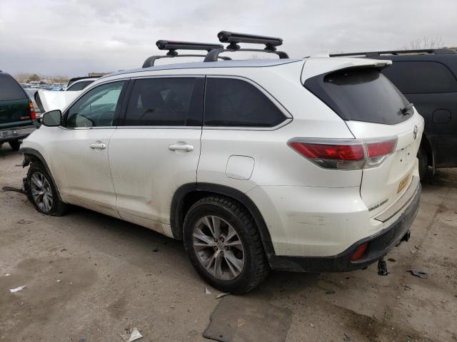 5TDKKRFH2ES031355 - 2014 TOYOTA HIGHLANDER XLE WHITE photo 2