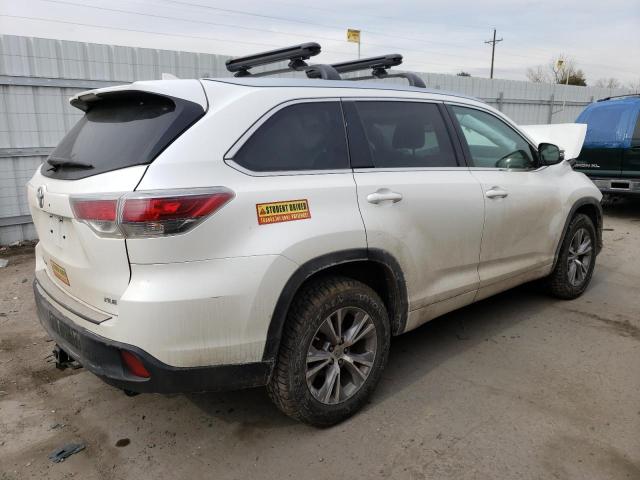 5TDKKRFH2ES031355 - 2014 TOYOTA HIGHLANDER XLE WHITE photo 3