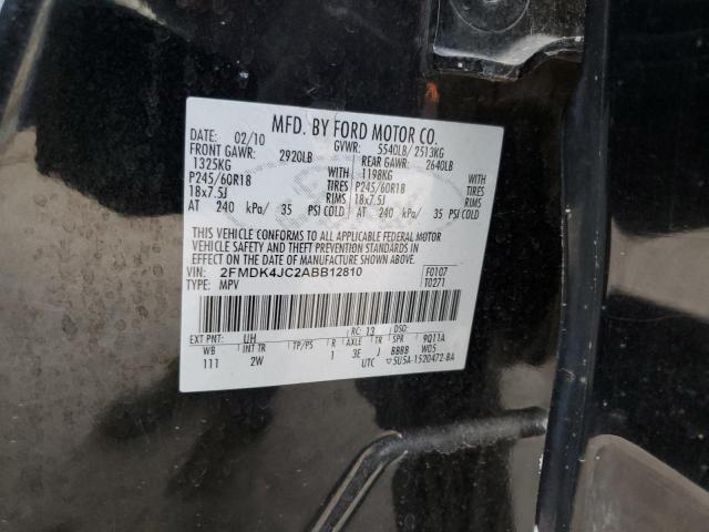 2FMDK4JC2ABB12810 - 2010 FORD EDGE SEL BLACK photo 14