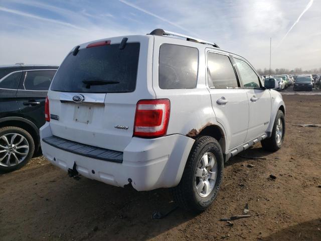 1FMCU94188KA41884 - 2008 FORD ESCAPE LIMITED WHITE photo 3