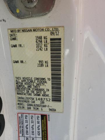 1N4AL2EP7DC148752 - 2013 NISSAN ALTIMA S WHITE photo 12