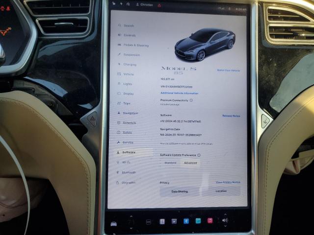 5YJSA1H18EFP32099 - 2014 TESLA MODEL S GRAY photo 9