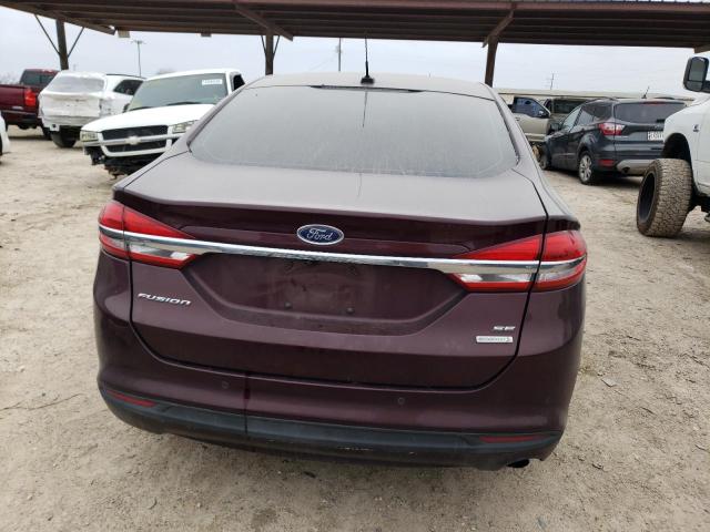 3FA6P0HD4HR284876 - 2017 FORD FUSION SE BURGUNDY photo 6