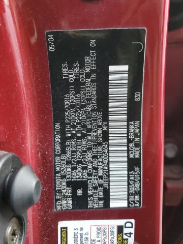 JTEEP21A940054645 - 2004 TOYOTA HIGHLANDER RED photo 14