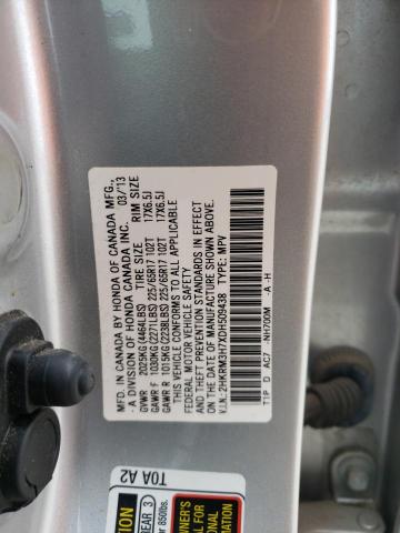 2HKRM3H7XDH509438 - 2013 HONDA CR-V EXL SILVER photo 14