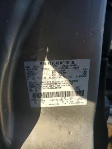 1FMCU0D76AKA55966 - 2010 FORD ESCAPE XLT SILVER photo 12