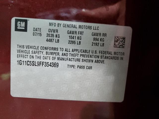 1G11C5SL9FF354369 - 2015 CHEVROLET MALIBU 1LT MAROON photo 12