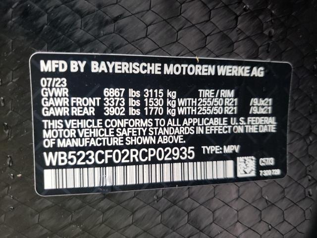 WB523CF02RCP02935 - 2024 BMW IX XDRIVE50 BURGUNDY photo 13