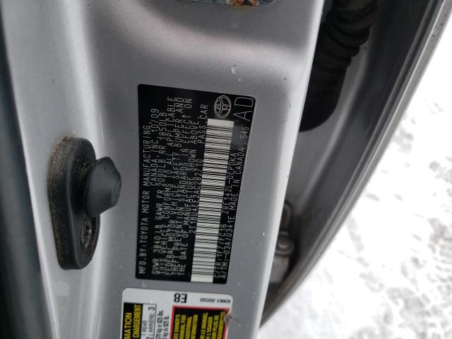 2T1BU4EE2AC282710 - 2010 TOYOTA COROLLA BASE SILVER photo 12