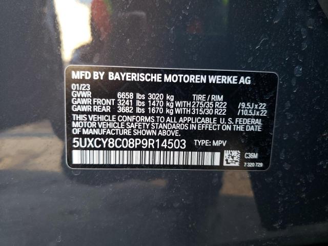 5UXCY8C08P9R14503 - 2023 BMW X6 M50I GRAY photo 13