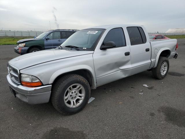 1D7HL48N14S509127 - 2004 DODGE DAKOTA QUAD SLT SILVER photo 1