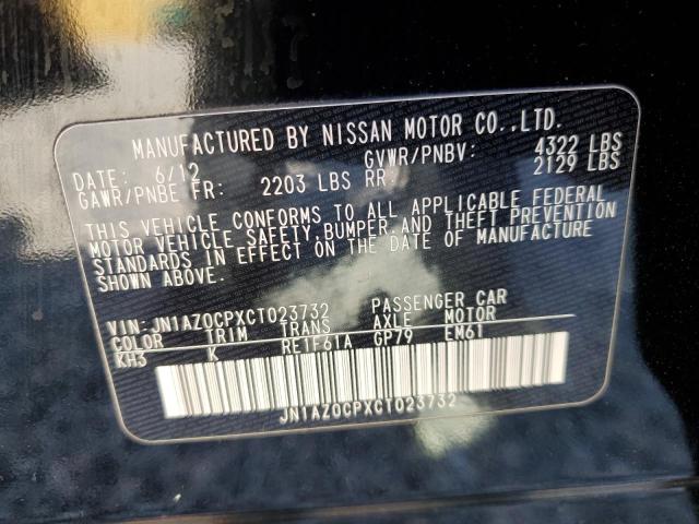 JN1AZ0CPXCT023732 - 2012 NISSAN LEAF SV BLACK photo 12