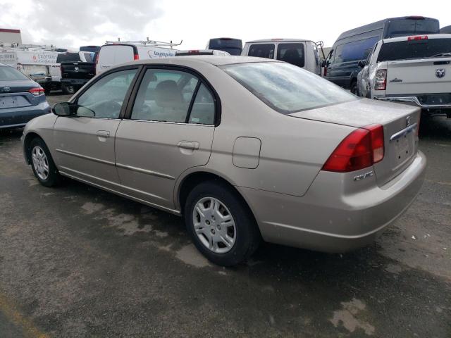 1HGES16622L059524 - 2002 HONDA CIVIC LX TAN photo 2