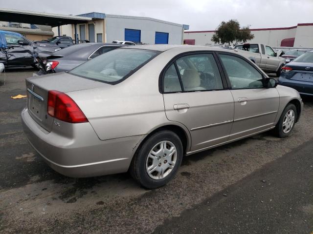 1HGES16622L059524 - 2002 HONDA CIVIC LX TAN photo 3