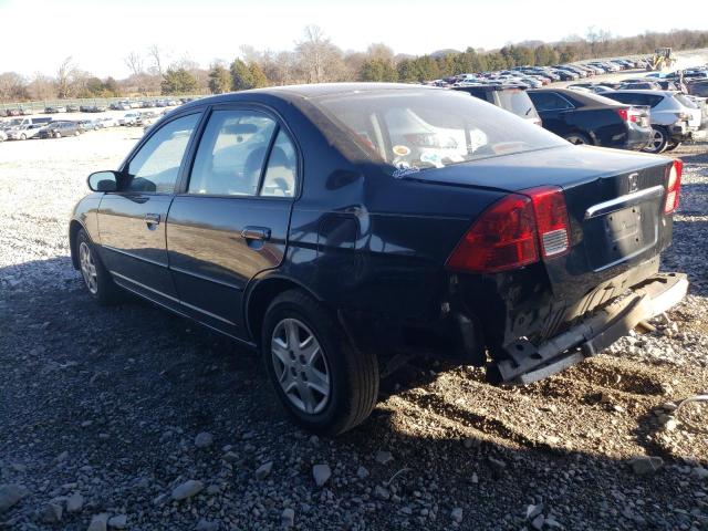 1HGES16503L006345 - 2003 HONDA CIVIC LX BLACK photo 2