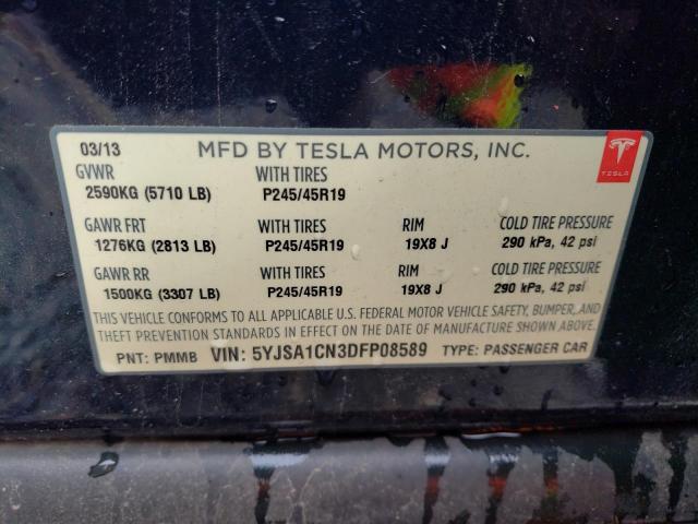 5YJSA1CN3DFP08589 - 2013 TESLA MODEL S Կապույտ լուսանկար 13