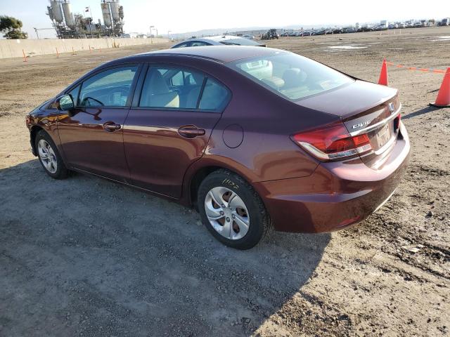 19XFB2F59FE705849 - 2015 HONDA CIVIC LX BURGUNDY photo 2