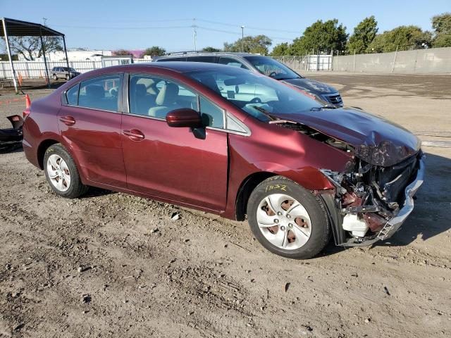 19XFB2F59FE705849 - 2015 HONDA CIVIC LX BURGUNDY photo 4