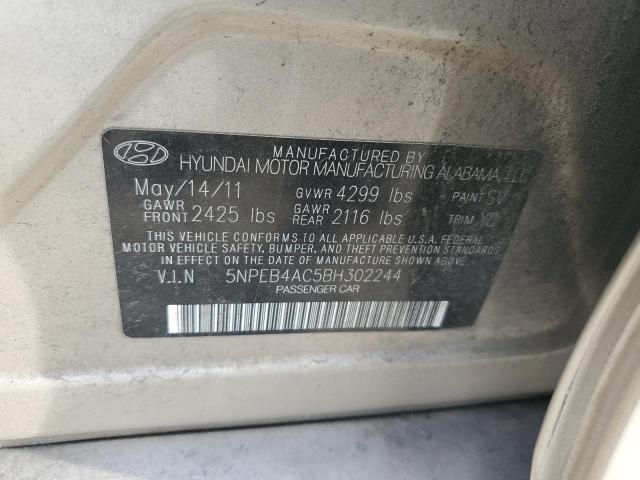 5NPEB4AC5BH302244 - 2011 HYUNDAI SONATA GLS GOLD photo 13