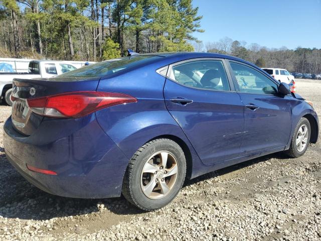 5NPDH4AE5EH480008 - 2014 HYUNDAI ELANTRA SE BLUE photo 3