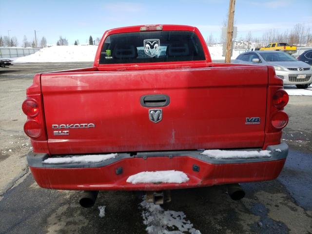 1D7HW48NX5S169811 - 2005 DODGE DAKOTA QUAD SLT RED photo 6