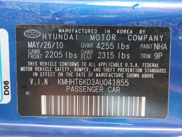 KMHHT6KD3AU041855 - 2010 HYUNDAI GENESIS CO 2.0T BLUE photo 13