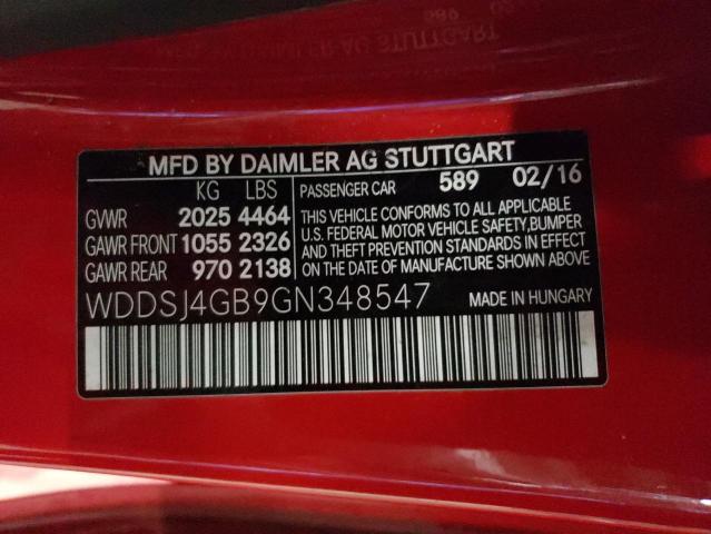 WDDSJ4GB9GN348547 - 2016 MERCEDES-BENZ CLA 250 4MATIC RED photo 12