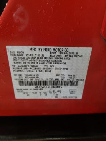 MAJ3S2GE9LC370845 - 2020 FORD ECOSPORT SE RED photo 13