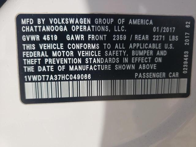 1VWDT7A37HC049066 - 2017 VOLKSWAGEN PASSAT R-LINE Gümüş foto 13