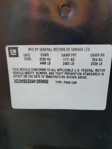 2G2WS522441269682 - 2004 PONTIAC GRAND PRIX GT2 შავი ფოტო 12