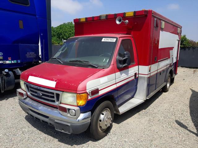 1FDXE45P36HA32654 - 2006 FORD ECONOLINE E450 SUPER DUTY CUTAWAY VAN RED photo 1