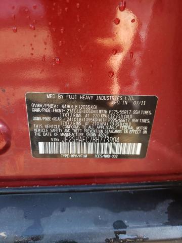 JF2SHAFC7BH773904 - 2011 SUBARU FORESTER LIMITED RED photo 12