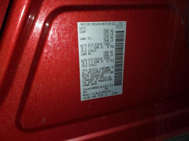 5N1AR2MM9DC638735 - 2013 NISSAN PATHFINDER S 红色 照片 13