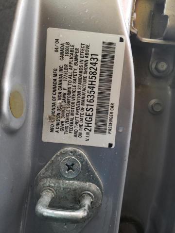 2HGES16354H582431 - 2004 HONDA CIVIC DX VP 银色 照片 12