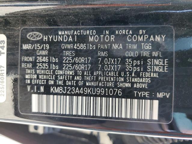 KM8J23A49KU991076 - 2019 HYUNDAI TUCSON SE BLACK photo 14